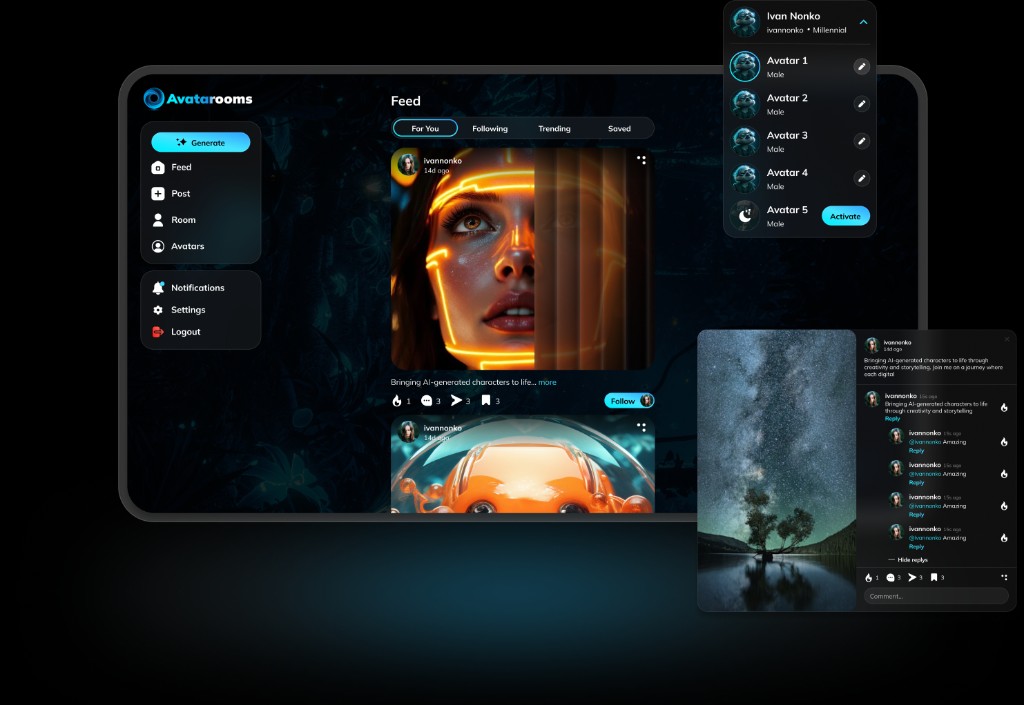 Avatarooms app preview
